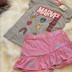Marvel Kids Pink Shirt & skort